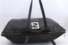 Authentic FENDI Vintage Shoulder Tote Bag Leather Black 1658E