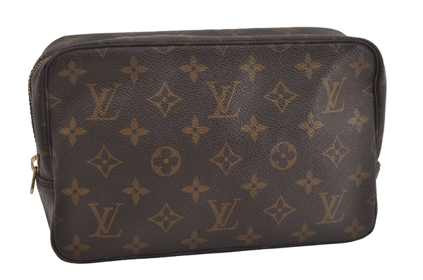 Auth Louis Vuitton Monogram Trousse Toilette 23 Clutch Hand Bag M47524 LV 1658I