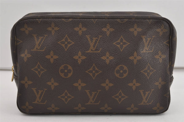Auth Louis Vuitton Monogram Trousse Toilette 23 Clutch Hand Bag M47524 LV 1658I