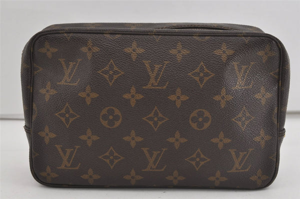 Auth Louis Vuitton Monogram Trousse Toilette 23 Clutch Hand Bag M47524 LV 1658I