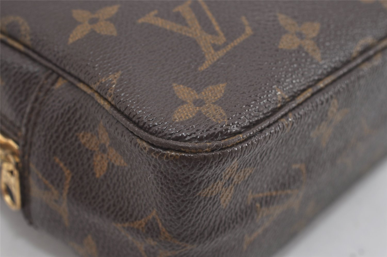 Auth Louis Vuitton Monogram Trousse Toilette 23 Clutch Hand Bag M47524 LV 1658I