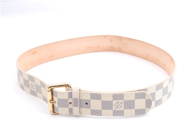 Authentic Louis Vuitton Damier Azur Ceinture Pochette Solo M9835 Waist Bag 1659E