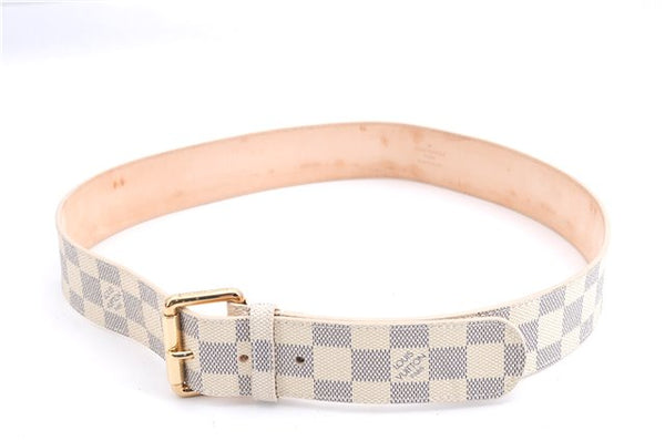 Authentic Louis Vuitton Damier Azur Ceinture Pochette Solo M9835 Waist Bag 1659E