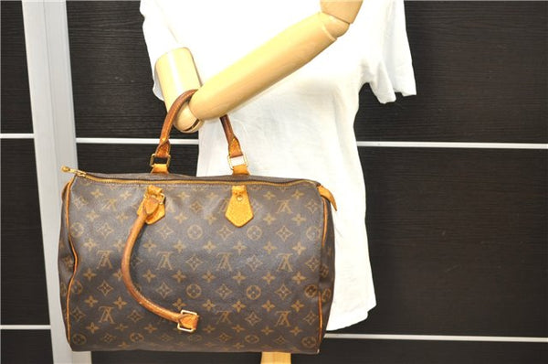 Authentic Louis Vuitton Monogram Speedy 35 Hand Bag M41524 LV 1662D