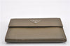 Authentic PRADA Vintage Saffiano Leather Trifold Wallet Purse Khaki Green 1662G