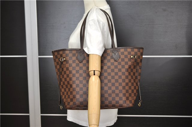 Authentic Louis Vuitton Damier Neverfull MM Shoulder Tote Bag N41358 LV 1664F