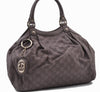 Authentic GUCCI Guccissima Sukey Tote Bag GG Leather 211944 Purple 1666F