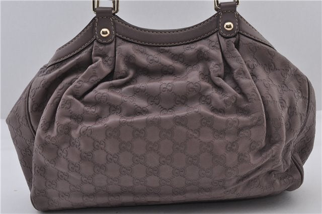 Authentic GUCCI Guccissima Sukey Tote Bag GG Leather 211944 Purple 1666F