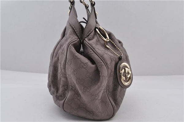 Authentic GUCCI Guccissima Sukey Tote Bag GG Leather 211944 Purple 1666F