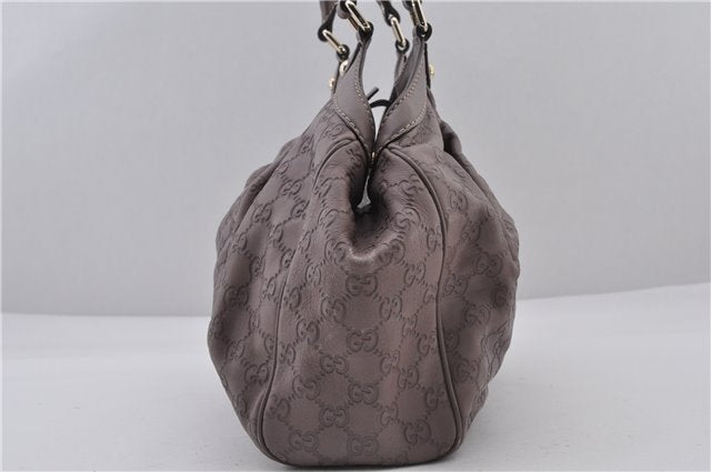 Authentic GUCCI Guccissima Sukey Tote Bag GG Leather 211944 Purple 1666F