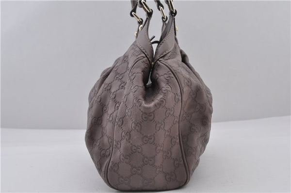 Authentic GUCCI Guccissima Sukey Tote Bag GG Leather 211944 Purple 1666F