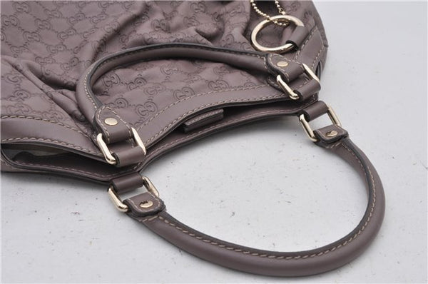 Authentic GUCCI Guccissima Sukey Tote Bag GG Leather 211944 Purple 1666F