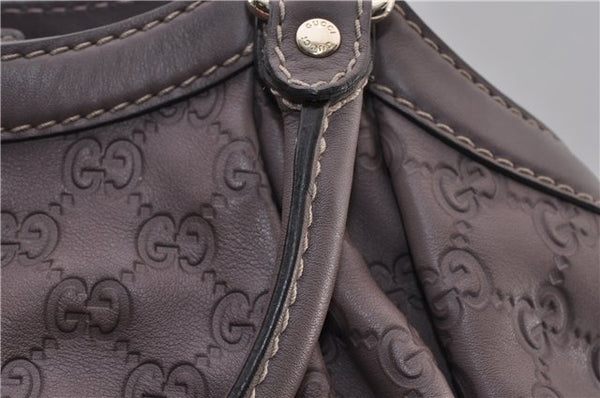 Authentic GUCCI Guccissima Sukey Tote Bag GG Leather 211944 Purple 1666F