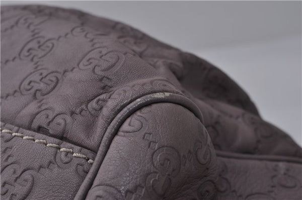 Authentic GUCCI Guccissima Sukey Tote Bag GG Leather 211944 Purple 1666F