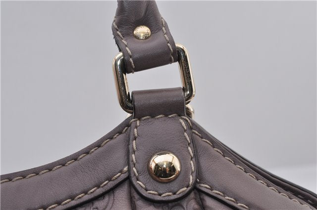Authentic GUCCI Guccissima Sukey Tote Bag GG Leather 211944 Purple 1666F