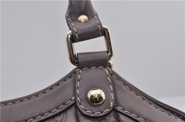 Authentic GUCCI Guccissima Sukey Tote Bag GG Leather 211944 Purple 1666F