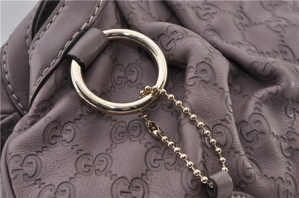 Authentic GUCCI Guccissima Sukey Tote Bag GG Leather 211944 Purple 1666F