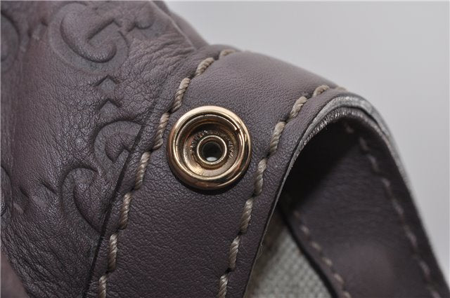 Authentic GUCCI Guccissima Sukey Tote Bag GG Leather 211944 Purple 1666F