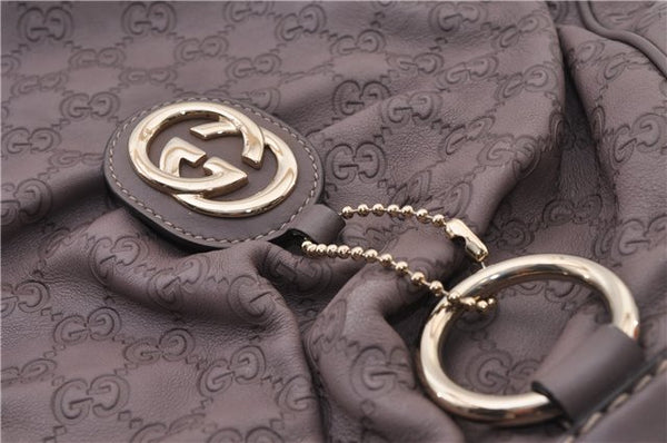 Authentic GUCCI Guccissima Sukey Tote Bag GG Leather 211944 Purple 1666F