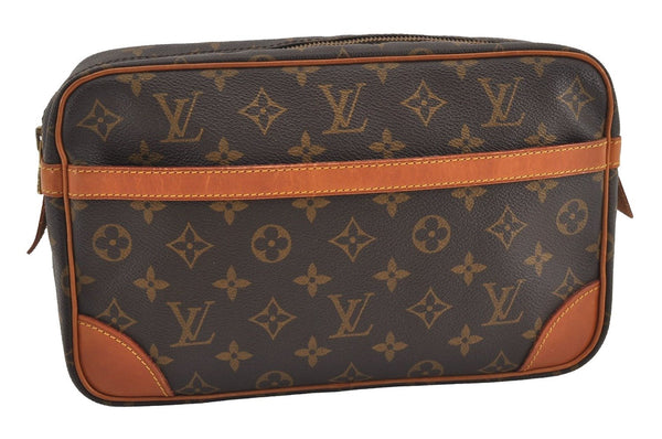 Authentic Louis Vuitton Monogram Compiegne 28 Clutch Hand Bag M51845 LV 1667I