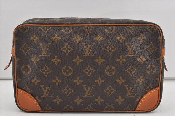 Authentic Louis Vuitton Monogram Compiegne 28 Clutch Hand Bag M51845 LV 1667I