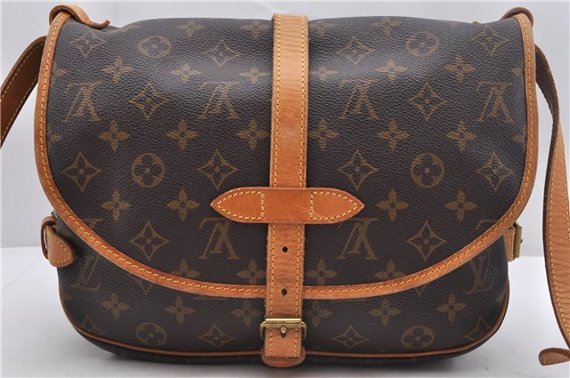 Auth Louis Vuitton Monogram Saumur 30 Shoulder Cross Body Bag M42256 LV 1668D