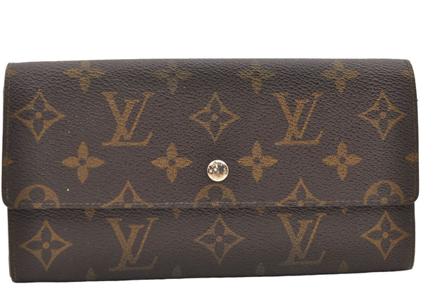 Auth Louis Vuitton Monogram Pochette Porte Monnaie Credit Wallet M61723 LV 1668E