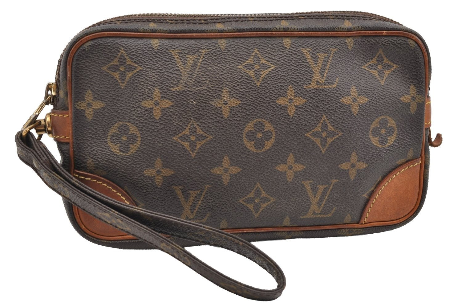 Authentic Louis Vuitton Monogram Marly Dragonne PM M51827 Clutch Hand Bag 1670I