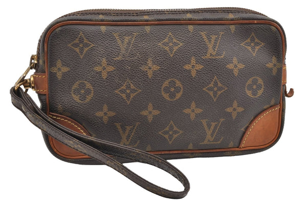 Authentic Louis Vuitton Monogram Marly Dragonne PM M51827 Clutch Hand Bag 1670I