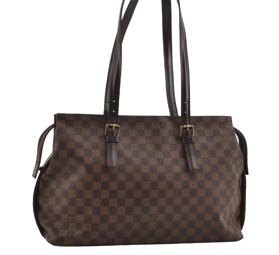 Authentic Louis Vuitton Damier Chelsea Shoulder Tote Bag N51119 LV 1671I