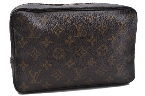 Auth Louis Vuitton Monogram Trousse Toilette 23 Clutch Hand Bag M47524 LV 1672D