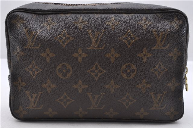 Auth Louis Vuitton Monogram Trousse Toilette 23 Clutch Hand Bag M47524 LV 1672D