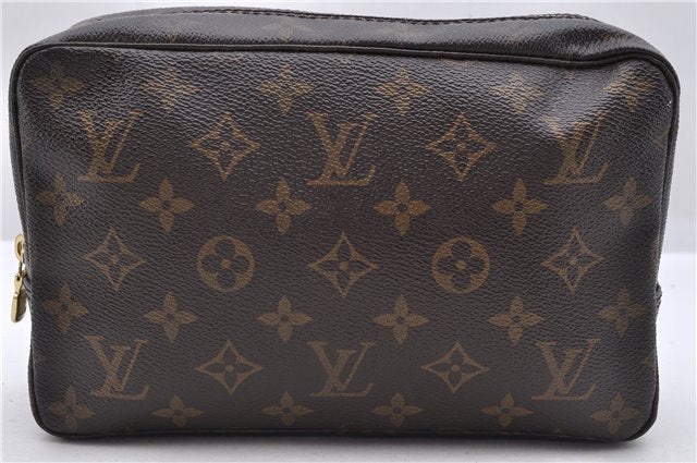 Auth Louis Vuitton Monogram Trousse Toilette 23 Clutch Hand Bag M47524 LV 1672D
