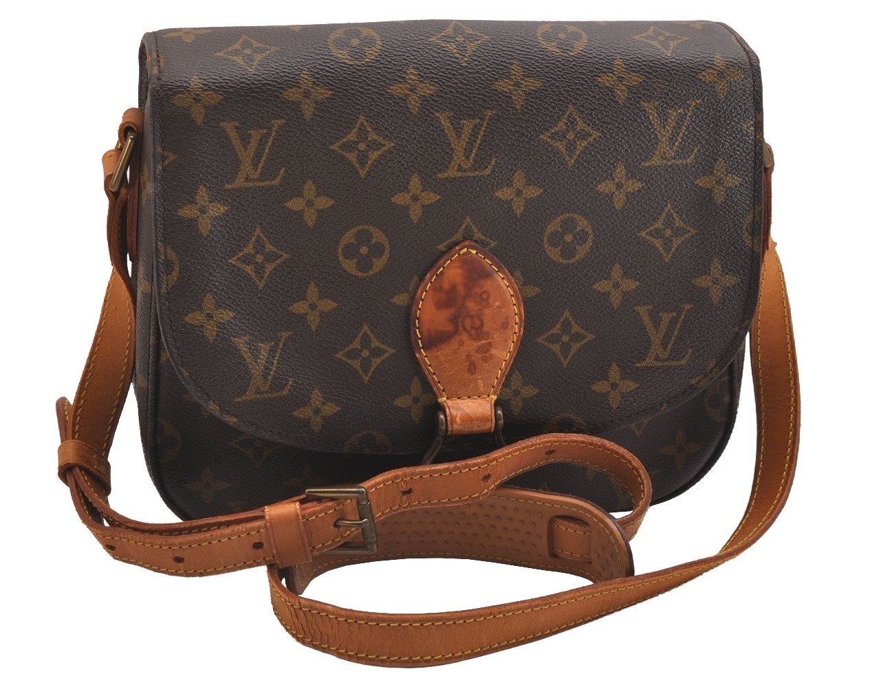 Authentic Louis Vuitton Monogram Saint Cloud GM M51242 Shoulder Cross Bag 1672I