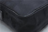Authentic CHANEL New Travel Line Shoulder Cross Bag Nylon Leather Black 1673E