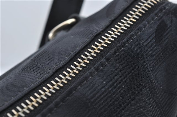 Authentic CHANEL New Travel Line Shoulder Cross Bag Nylon Leather Black 1673E