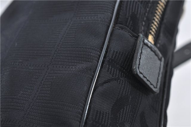 Authentic CHANEL New Travel Line Shoulder Cross Bag Nylon Leather Black 1673E