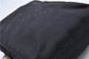 Authentic CHANEL New Travel Line Shoulder Cross Bag Nylon Leather Black 1673E