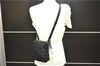 Authentic CHANEL New Travel Line Shoulder Cross Bag Nylon Leather Black 1673E