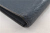 Auth Louis Vuitton Taiga Portefeuille Brazza Long Wallet Navy M30502 LV 1673G