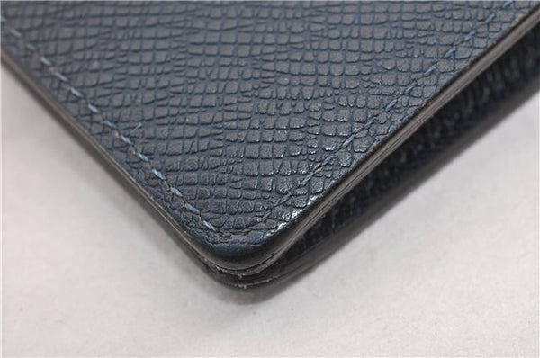 Auth Louis Vuitton Taiga Portefeuille Brazza Long Wallet Navy M30502 LV 1673G