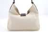 Authentic FENDI Mamma Baguette Shoulder Hand Bag Canvas Leather Ivory 1674D