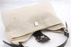 Authentic FENDI Mamma Baguette Shoulder Hand Bag Canvas Leather Ivory 1674D