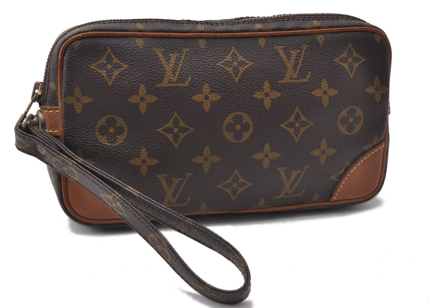 Auth Louis Vuitton Monogram Marly Dragonne PM Clutch Hand Bag M51827 LV 1676D