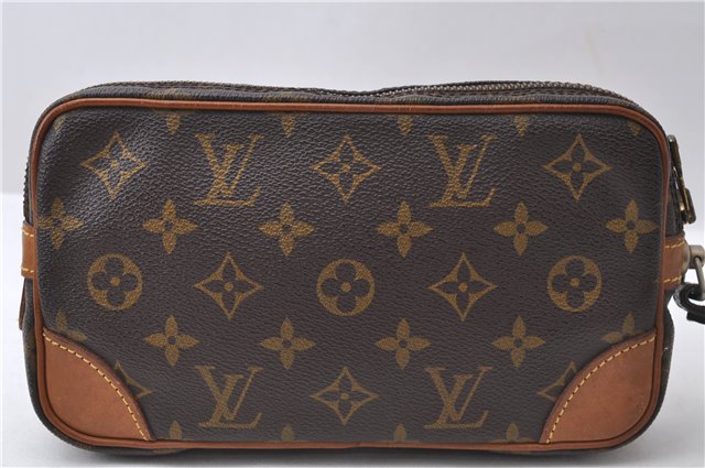 Auth Louis Vuitton Monogram Marly Dragonne PM Clutch Hand Bag M51827 LV 1676D