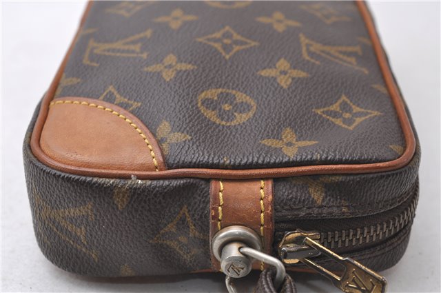 Auth Louis Vuitton Monogram Marly Dragonne PM Clutch Hand Bag M51827 LV 1676D