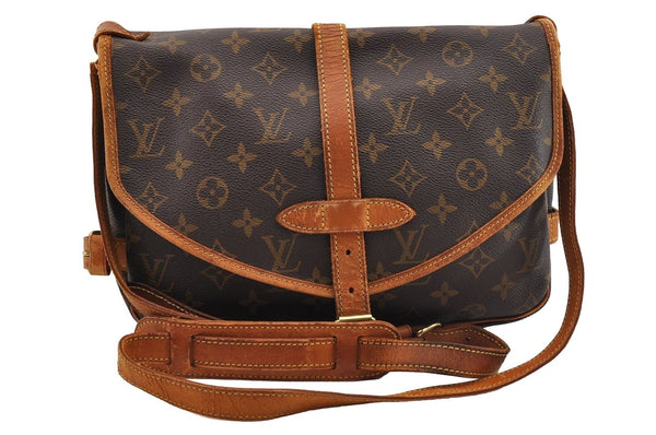 Authentic Louis Vuitton Monogram Saumur 30 Shoulder Cross Bag M42256 Junk 1677I