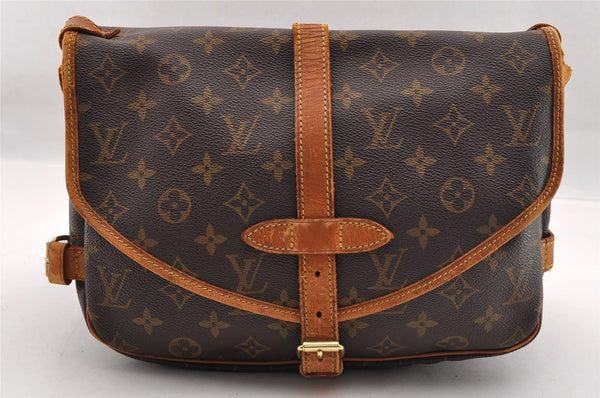 Authentic Louis Vuitton Monogram Saumur 30 Shoulder Cross Bag M42256 Junk 1677I