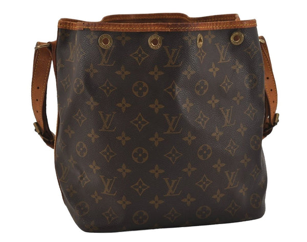 Authentic Louis Vuitton Monogram Petit Noe M42226 Shoulder Drawstring Bag 1678I