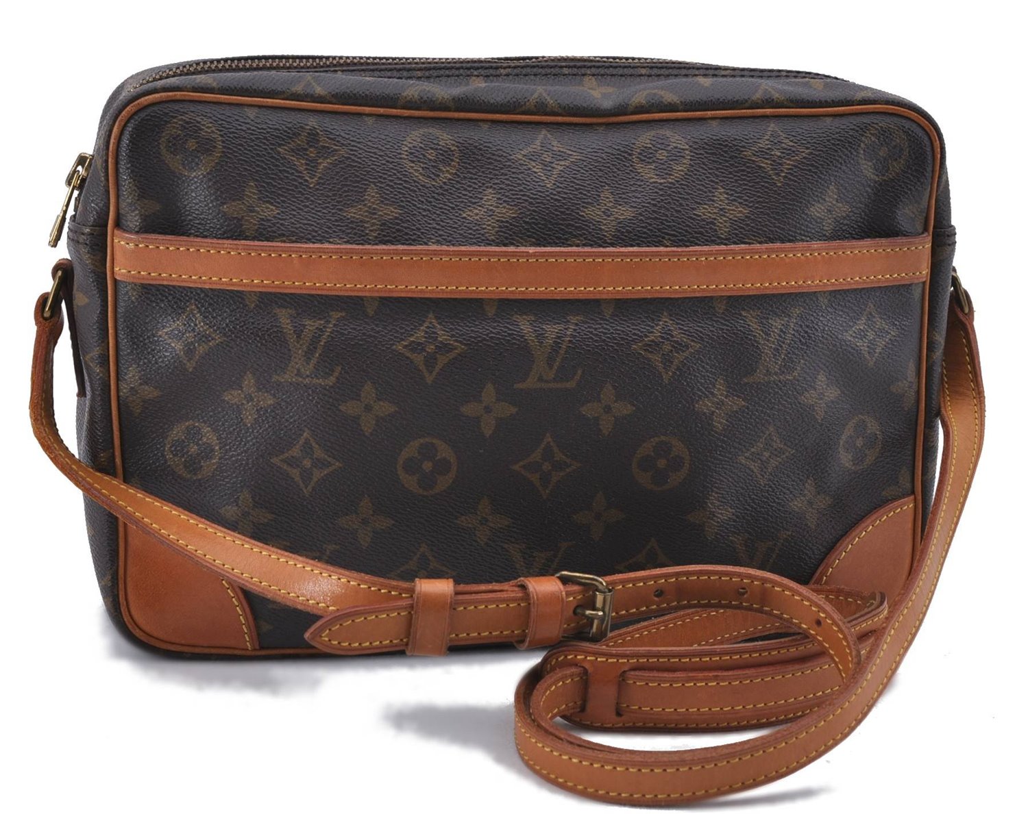 Auth Louis Vuitton Monogram Trocadero 30 Shoulder Cross Body Bag M51272 LV 1681D